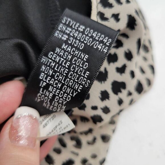 AGB Animal Leopard Spot Blouson Business Career Casual Flowy Comfy Dress - Picture 8 of 11